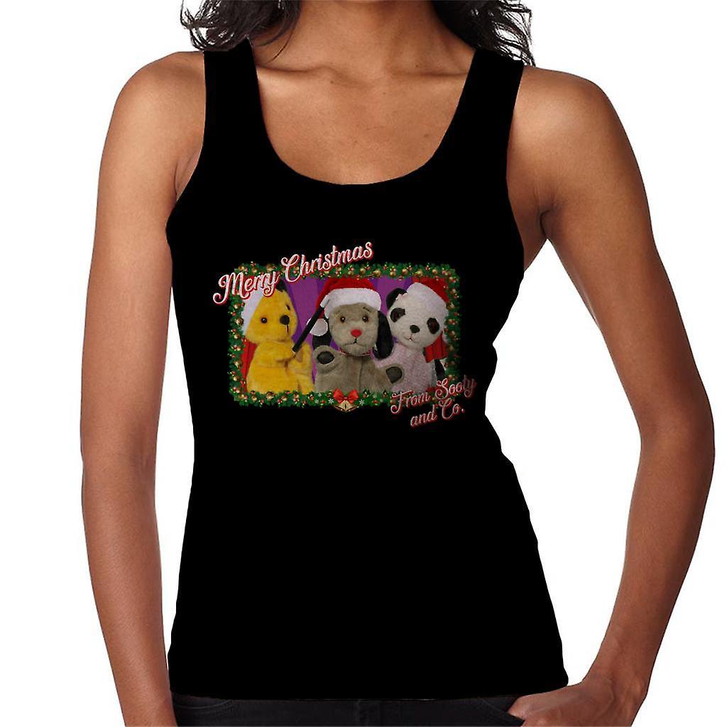 Sooty Christmas Merry Xmas From Sooty And Co Women's Vest Black Large