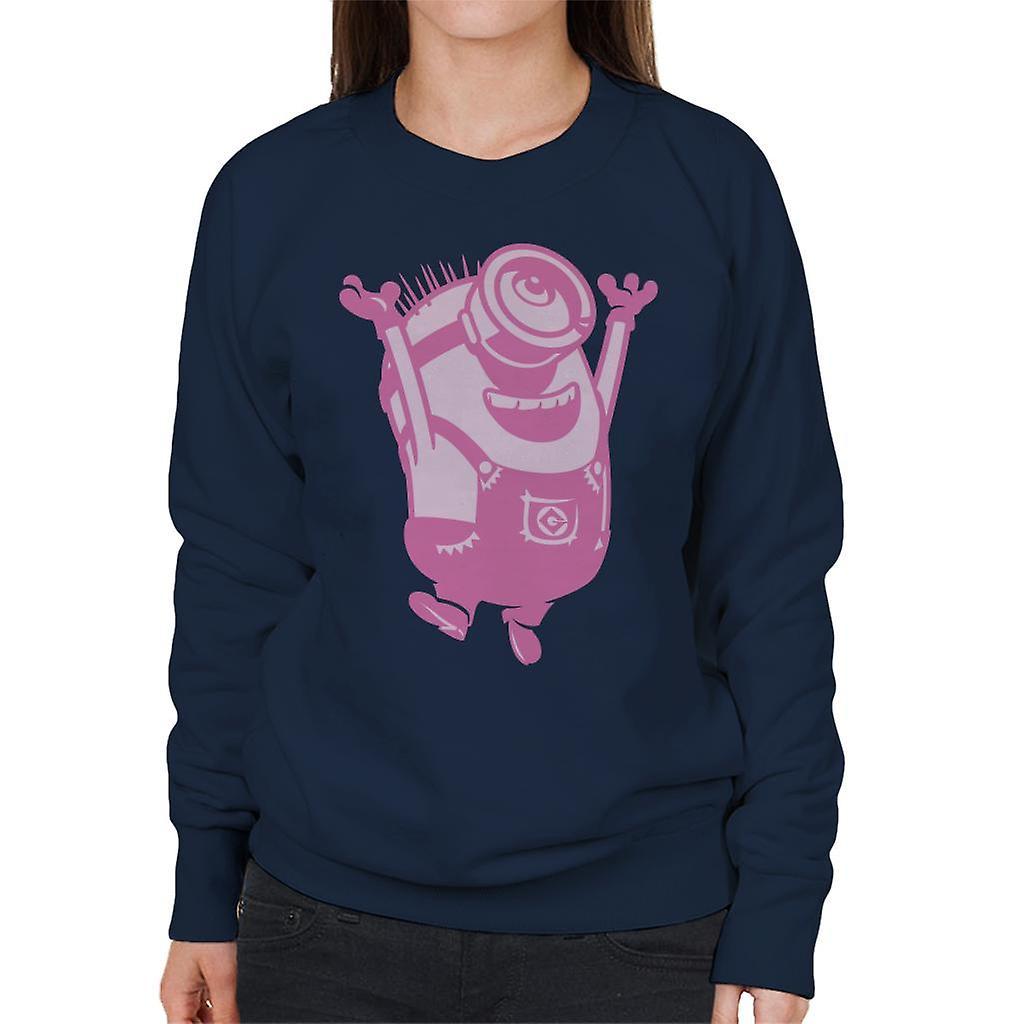 Despicable Me Minion Jumping Women's Sweatshirt Navy Blue Small