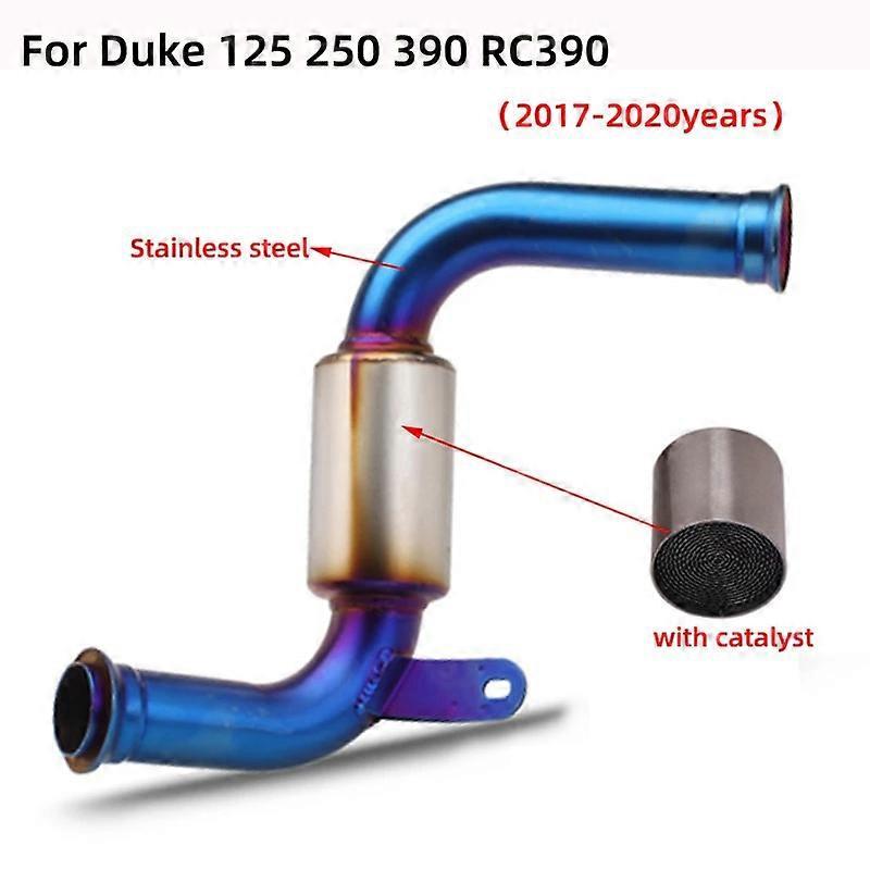 Loerss Motorcycle Exhaust Muffler Modified Middle Link Pipe Eliminator Enhanced Tube For KTM Duke 125 250 390 RC125 RC390 2017-2020 B