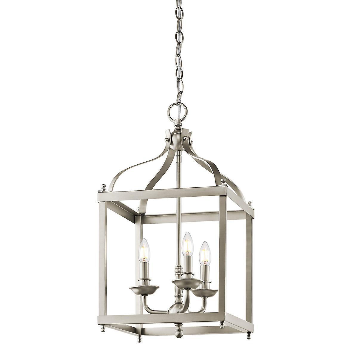 Elstead Lighting Larkin 3 Light Medium Ceiling Pendant Brushed Nickel, E14