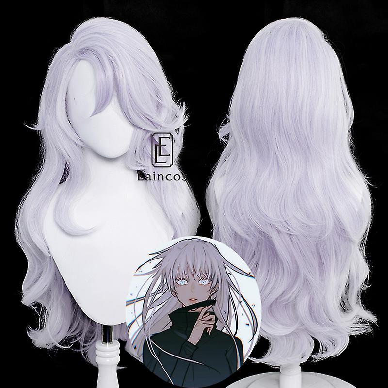 Bolongking Anime Jujutsu Kaisen Gojo Satoru Female Version Cosplay Wig 70cm Long Halloween Carnival Wigs Heat Resistant Synthetic Hair as picture O...