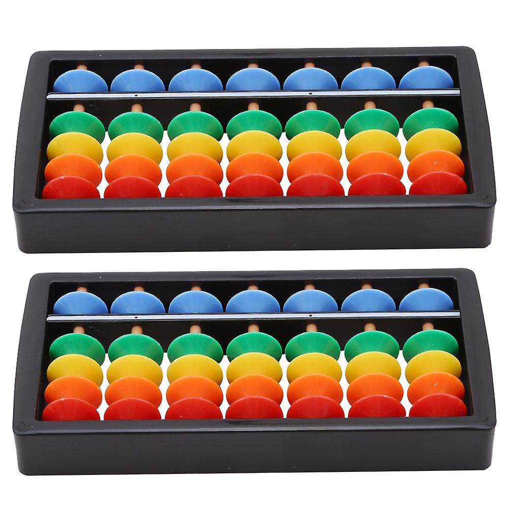 Tinksky 2 PCS Kids Educational Toys Wooden Educational Counting Toy Calculator Abacus Toy Plastic Abacus Arithmetic Kids Desktop Abacus 11.8X6X1.5CM