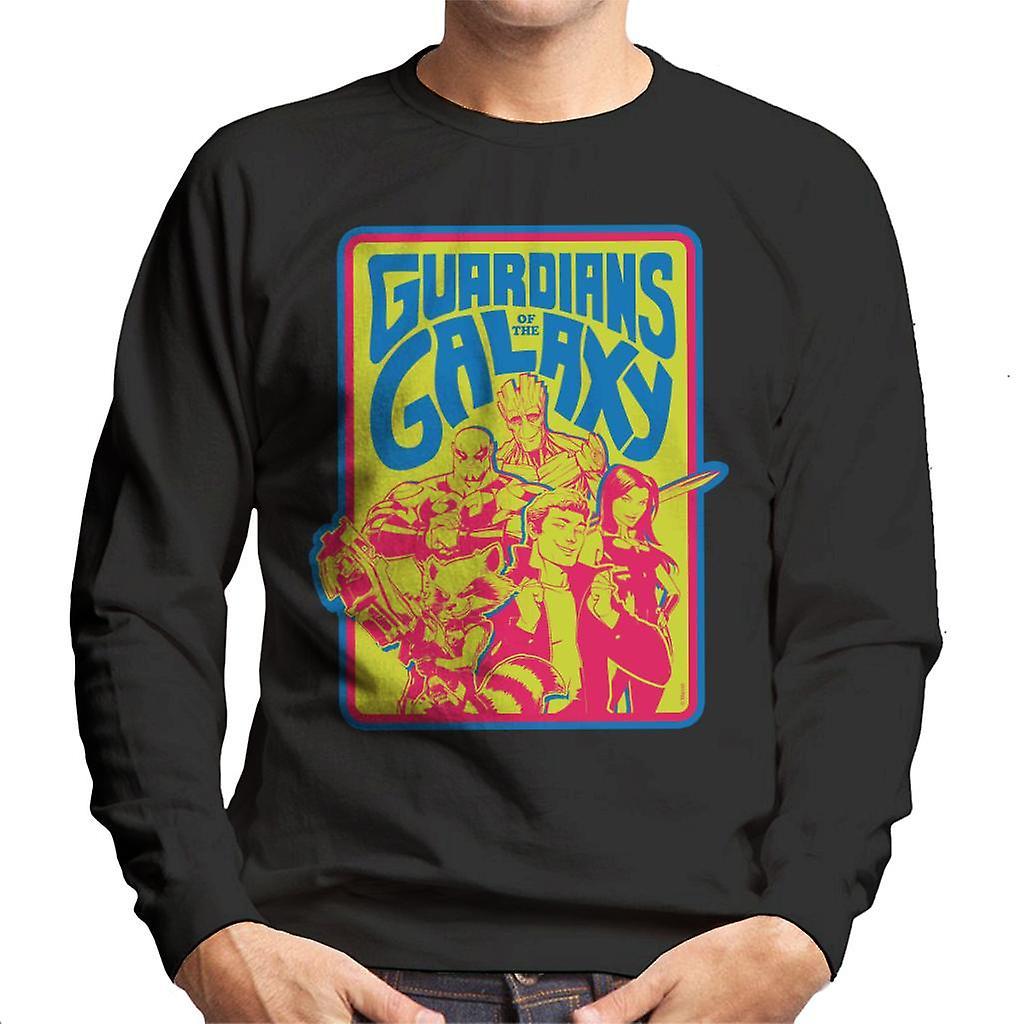 Marvel Guardians Of The Galaxy Retro 70s Men's Sweatshirt Black Large