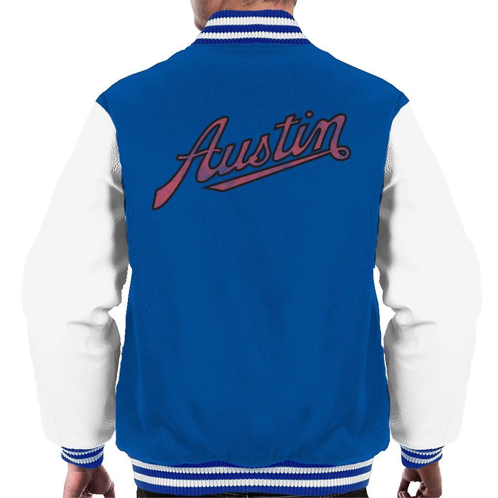 Austin Vintage Logo British Motor Heritage Men's Varsity Jacket Royal/White Medium