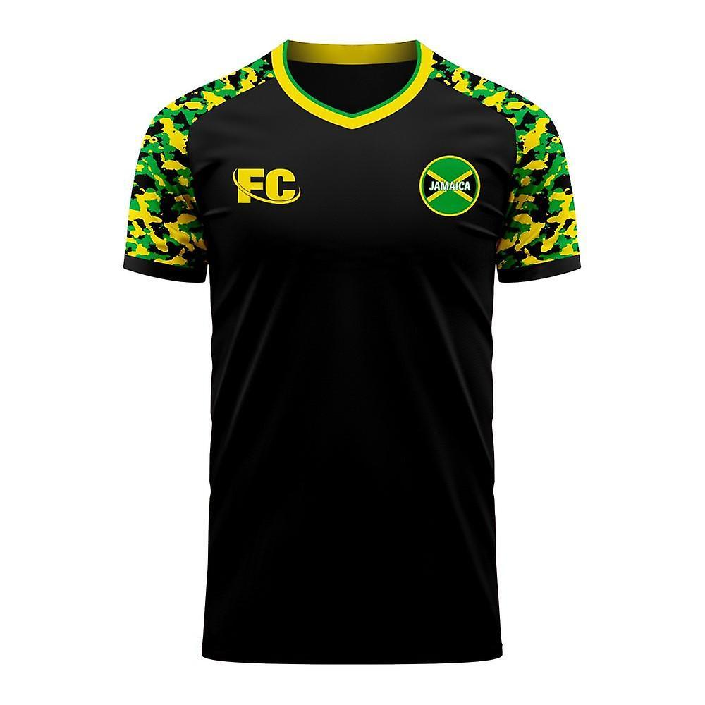 Jamaica 2020-2021 Away Concept Football Kit (Fans Culture) - Little Boys Black LB 6-7yrs (116-122cm)