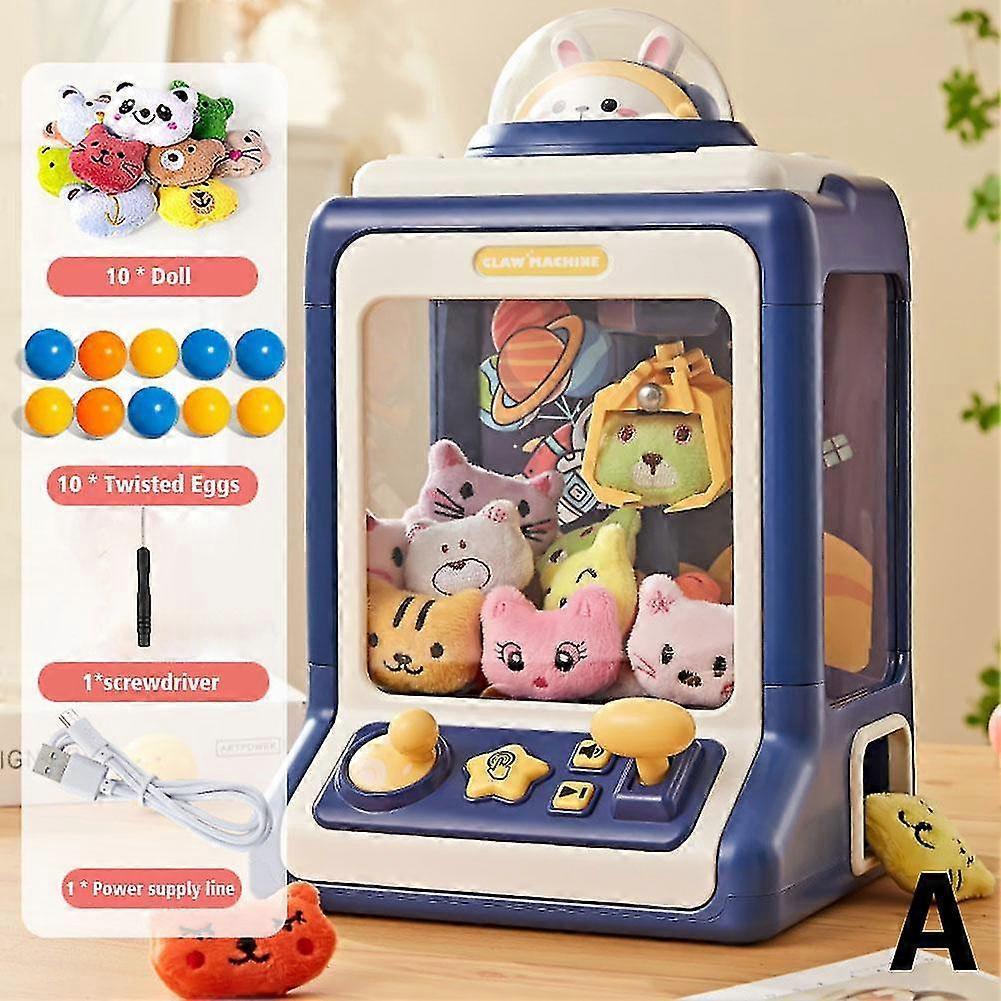 Asiv Automatic Catching Doll Machine Toy For Kids Mini Cartoon Play Game Claw Crane Machines With Light Music Children Toy Gifts E7x8 A