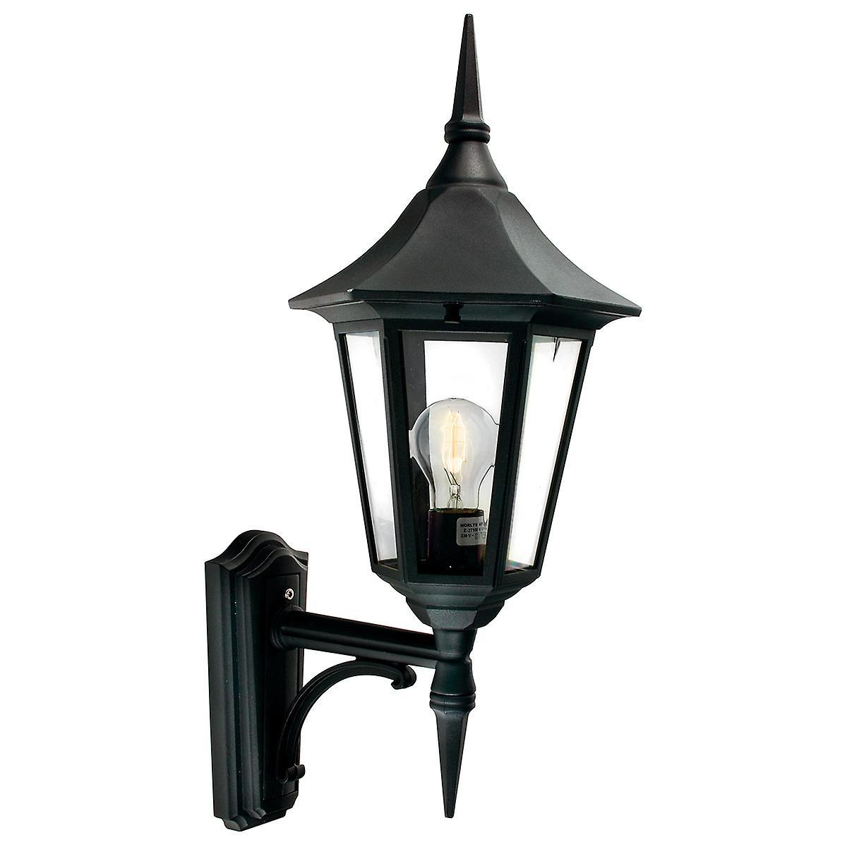 Valencia 1 Light Outdoor Wall Lantern Light Black IP54 E27