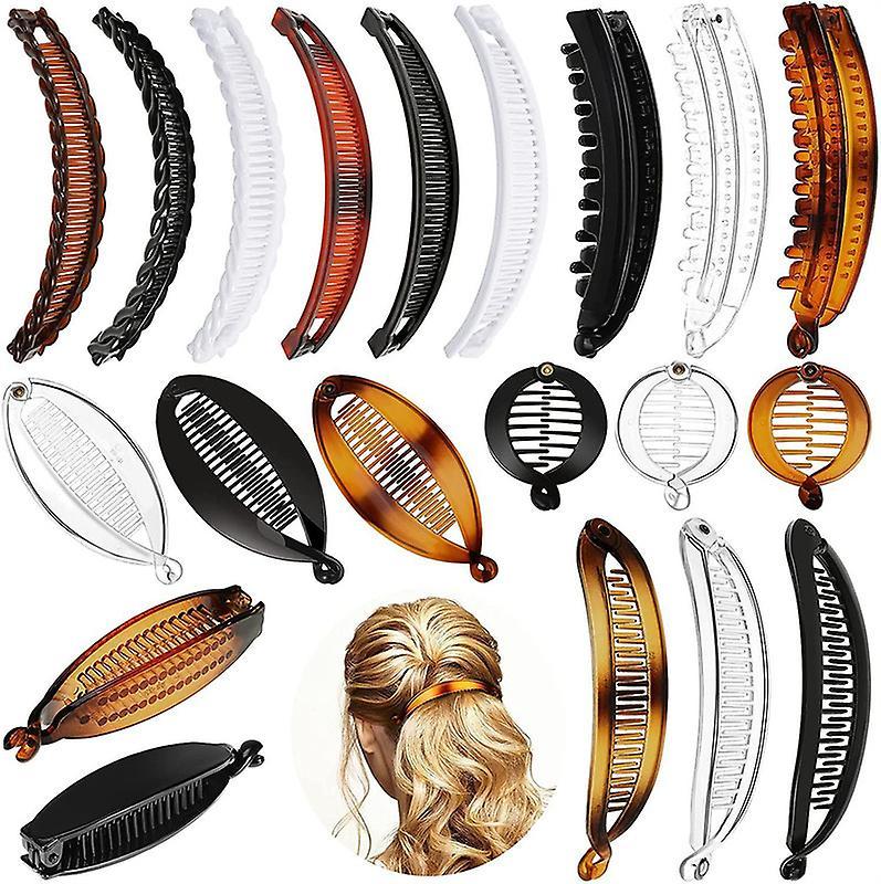 Kissqiqi Banana Hair Clips Set for Women Vintage Clincher Classic Large Double Comb GROUP 5