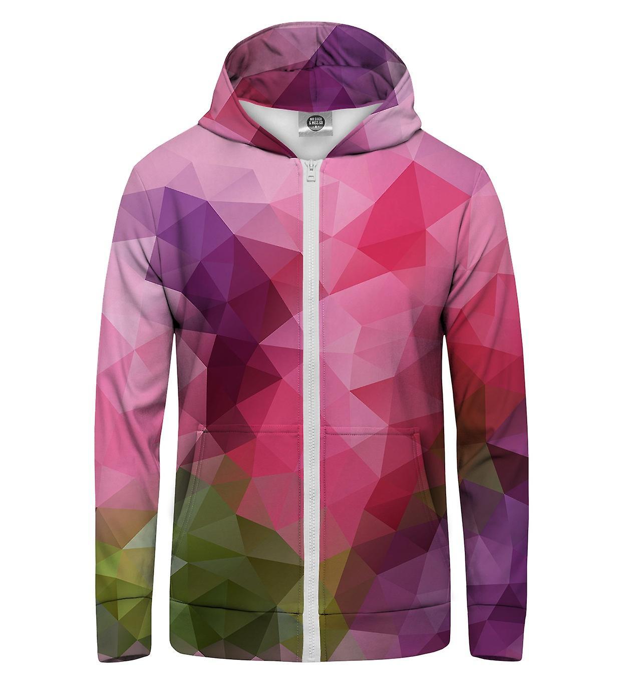 Mr Gugu & Miss Go Mr. GUGU & Miss GO Violet Geometric Hoodie Kangaroo Zip Up XS