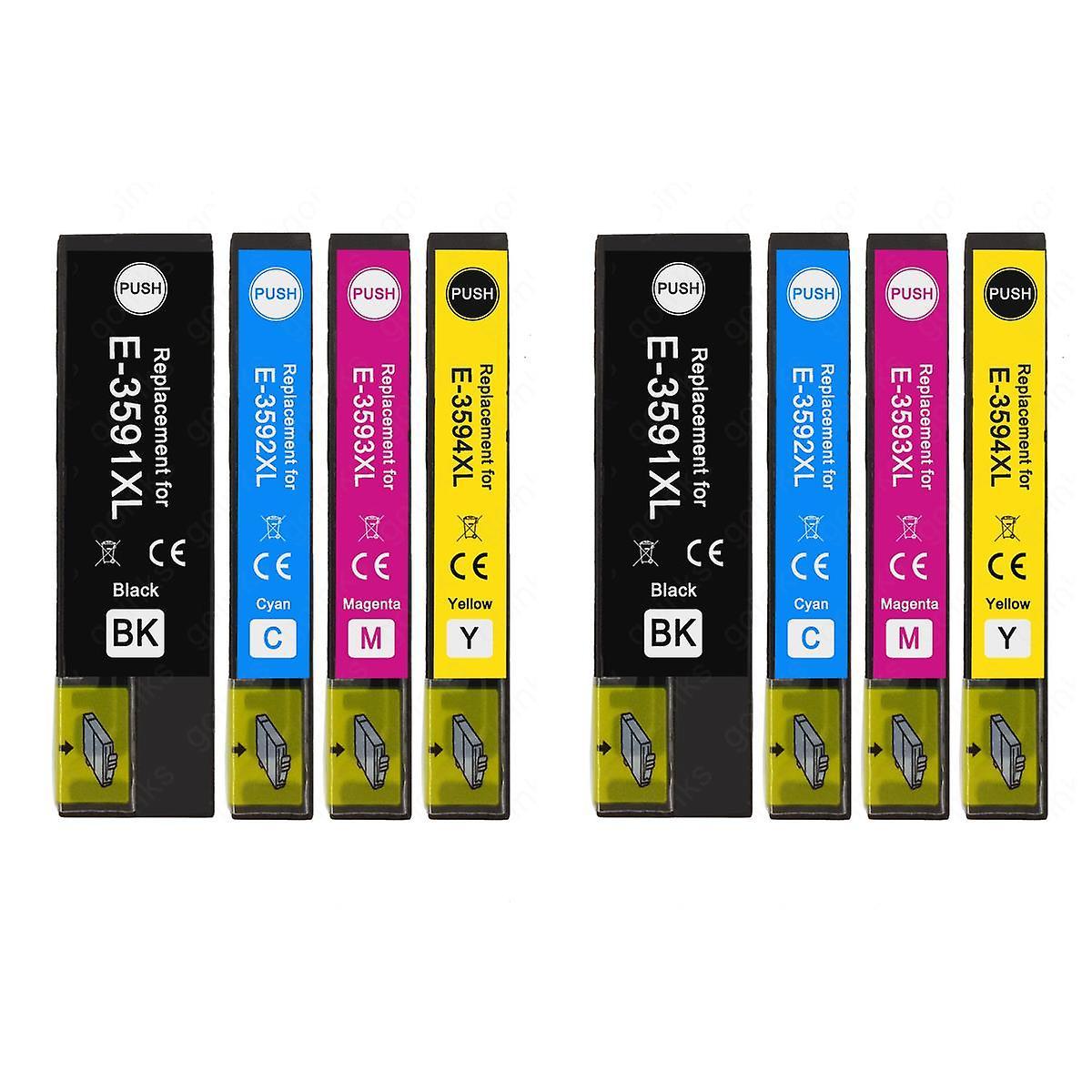 2 Set of 4 Ink Cartridges to replace Epson T3596 (35XL Series) Compatible/non-OEM from Go Inks (8 Inks) Black/Cyan/Magenta