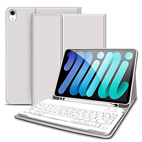 Timoom Keyboard Case Compatible For Ipad Mini 6th Generation 8.3 Inch 2021 With Pencil Holder, Detachable Magnetic Wireless Bluetooth Leather Stand Ke