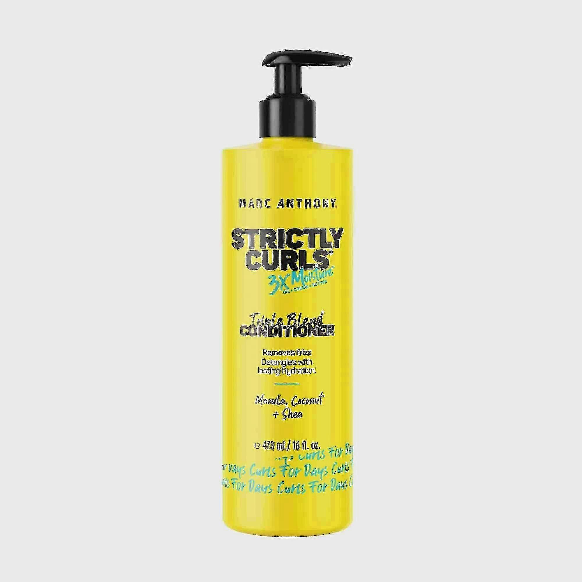 Marc Anthony Strictly Curls 3x Moisture Conditioner, Shea Butter & Marula Oil, Sulfate Free, 16 Oz