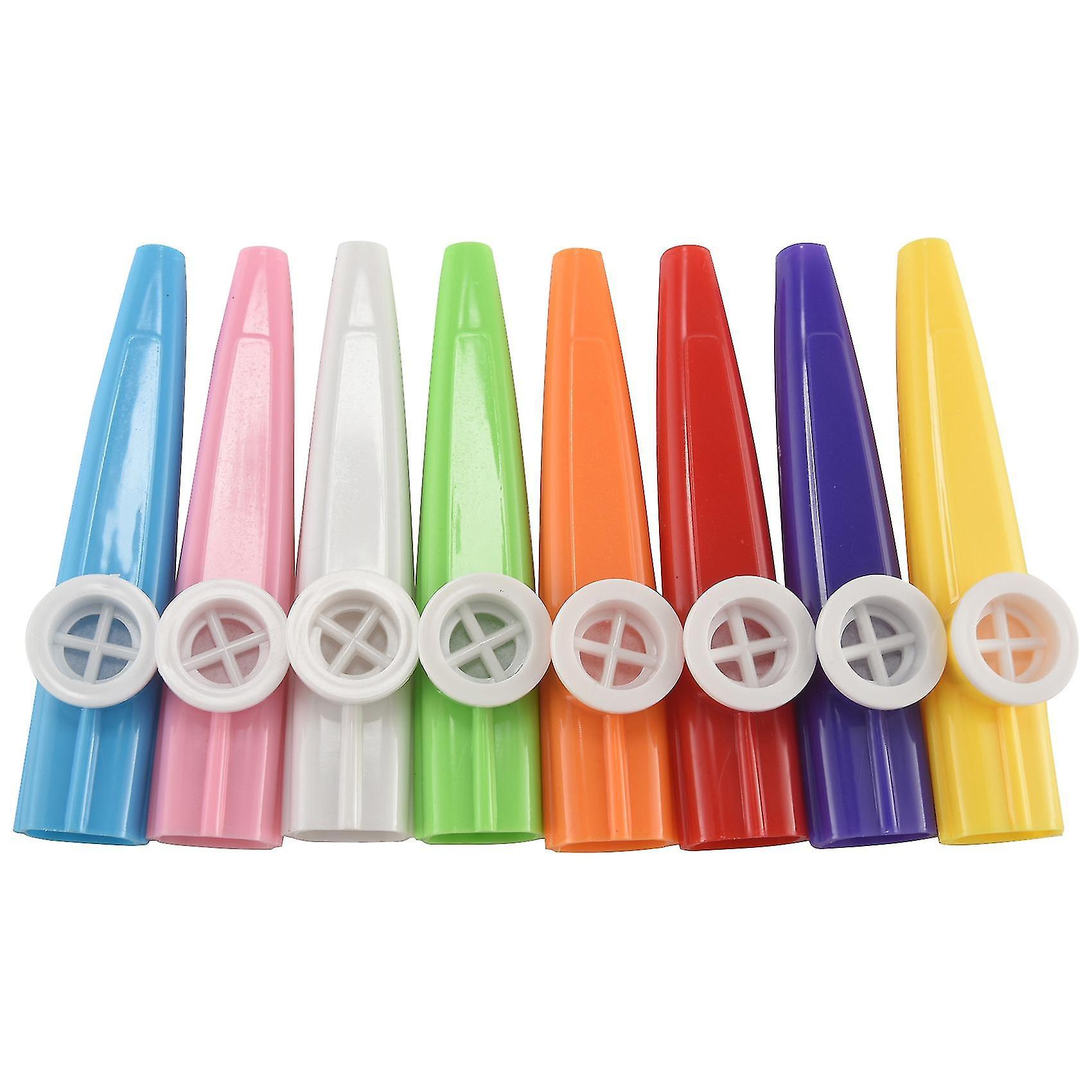 Hono 24 Pieces Plastic Kazoos 8 Colorful Kazoo Musical Instrument, Good Companion For Guitar, Ukulele, V As shown