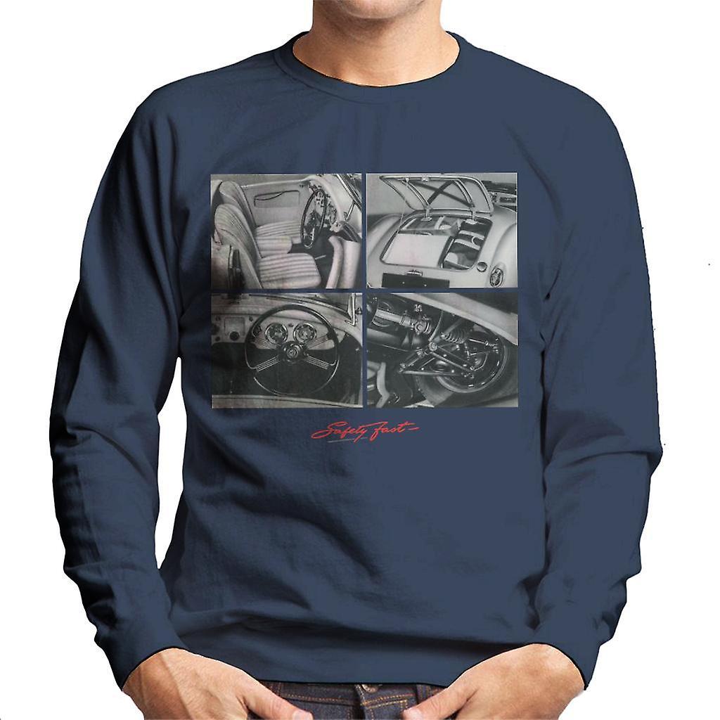 MG Safety Fast Montage British Motor Heritage Men's Sweatshirt Navy Blue XX-Large