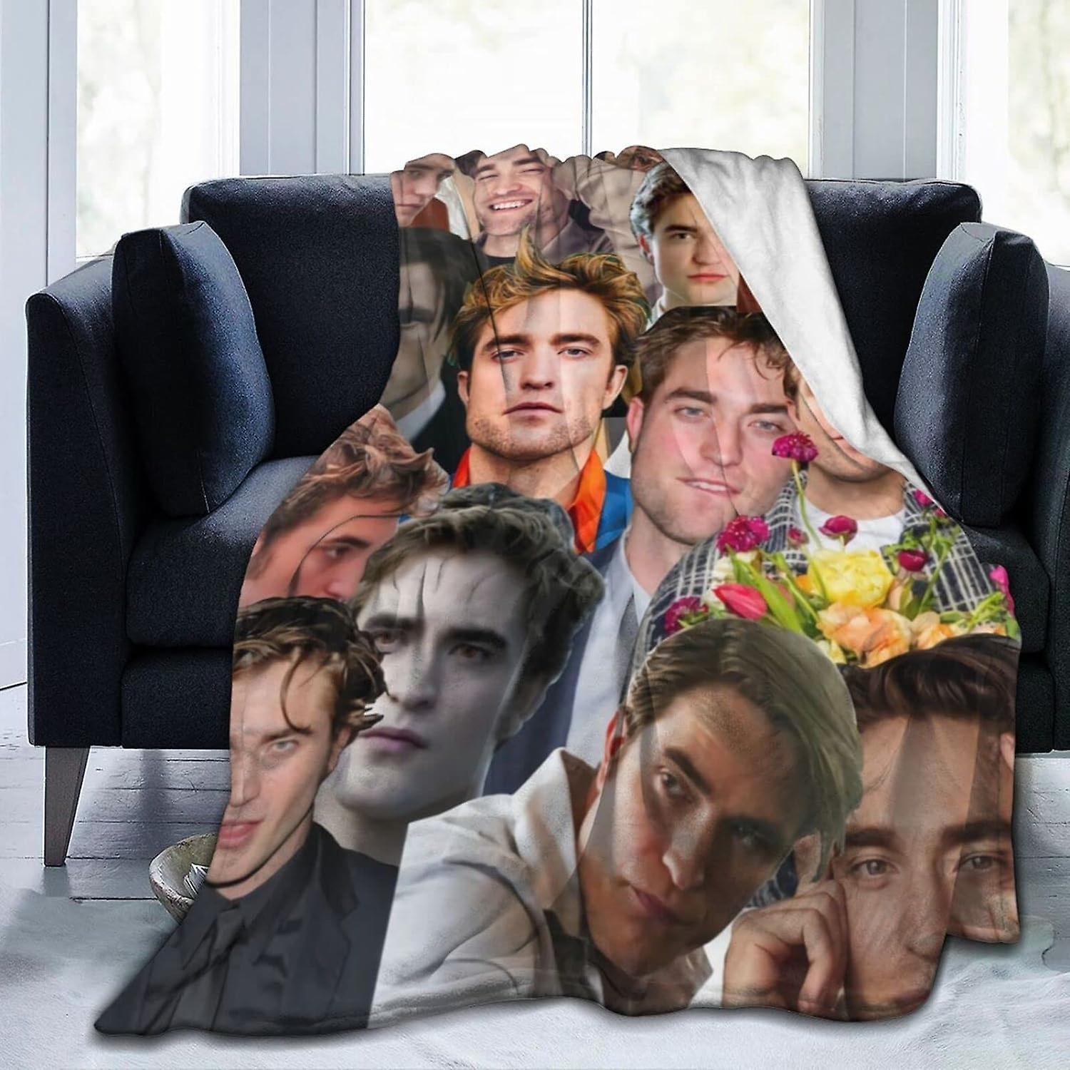 Kerota Robert Pattinson Collage Ultra Soft Micro Flannel Throw Blankets Warm Comfortable Versatile Blanket for Sofa and Travel ABD7061 50x40in 125x...