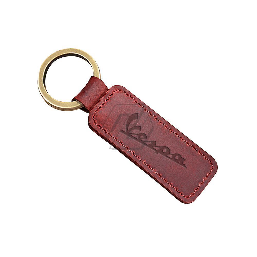 Redkid For Vespa Lx Lxv Sprint Gts Gtv 50 150 250 300 300ie Super Sport Motorcycle Keychain Cowhide Scooter Key Ring Red