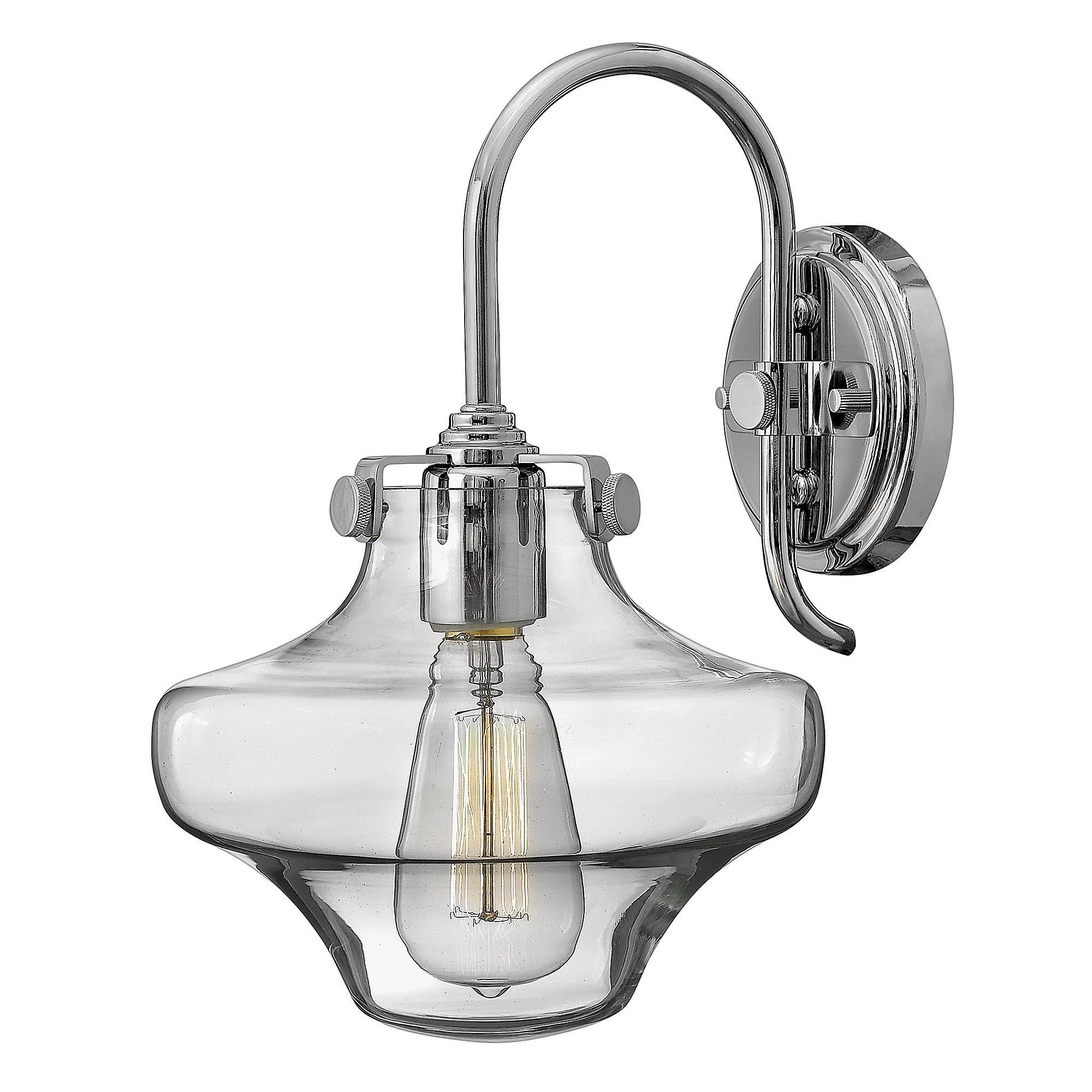 Congress 1 Light Glass Shade Wall Light Chrome E27