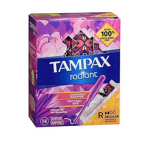 Tampax Radiant Tampons Regular Unscented, 14 Each (Pack of 1)