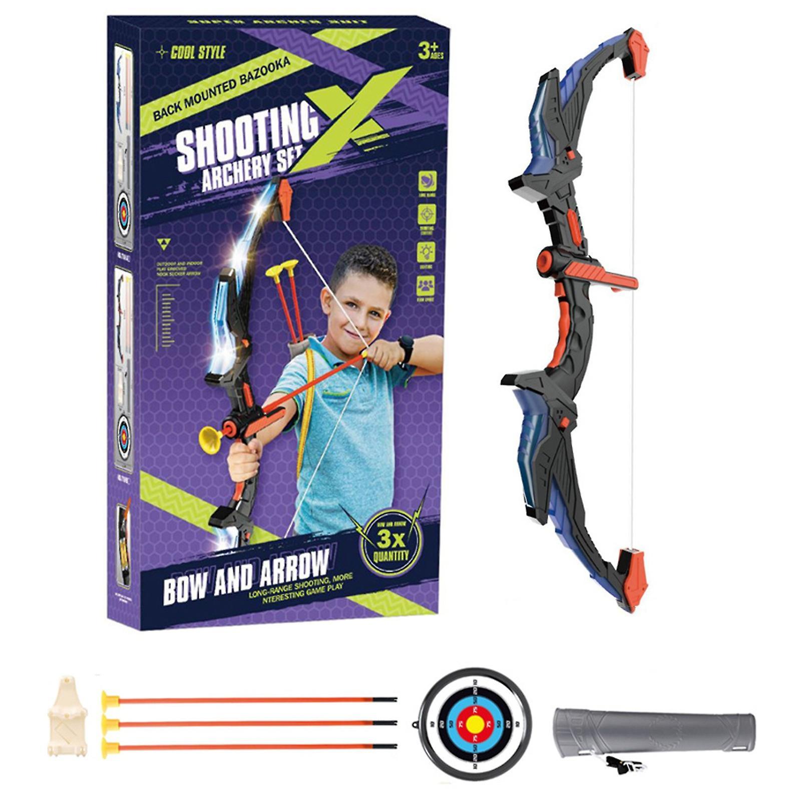 Dandanzhuan Kids Bow And Arrows Set With 3 Suction Cup Arrows, Targets & Dorlach, Indoor And Outdoor Toys For Children Boys Girls Multicolor B