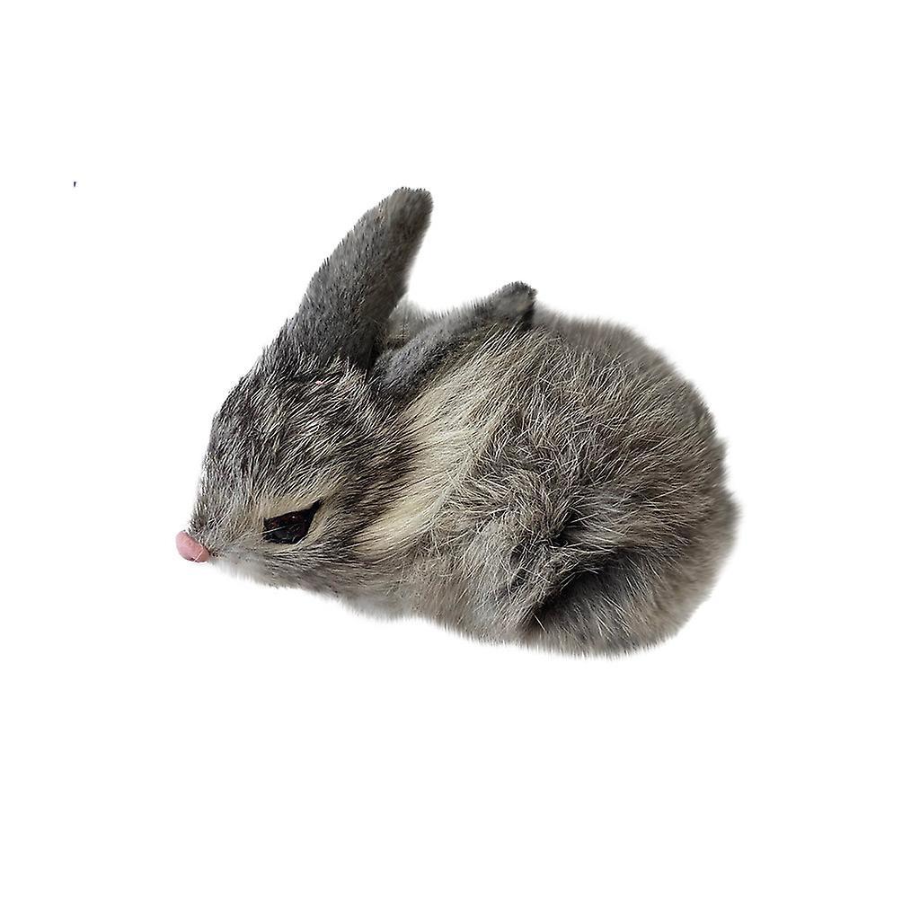 Baodan 15cm Realistic Plush Rabbits Lifelike Animal Simulation Toy Gray