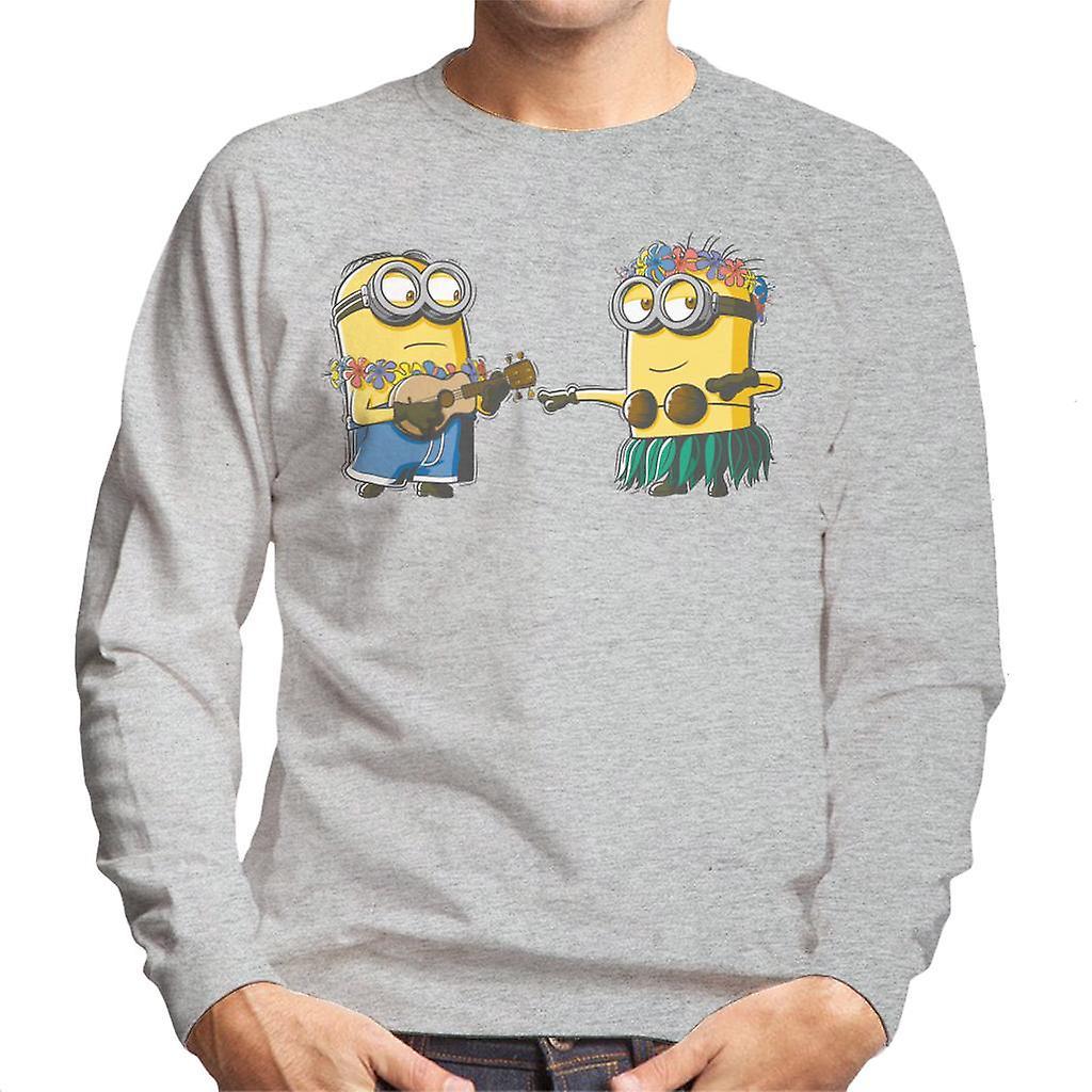 Despicable Me Minions Hula Men's Sweatshirt Heather Grey Small