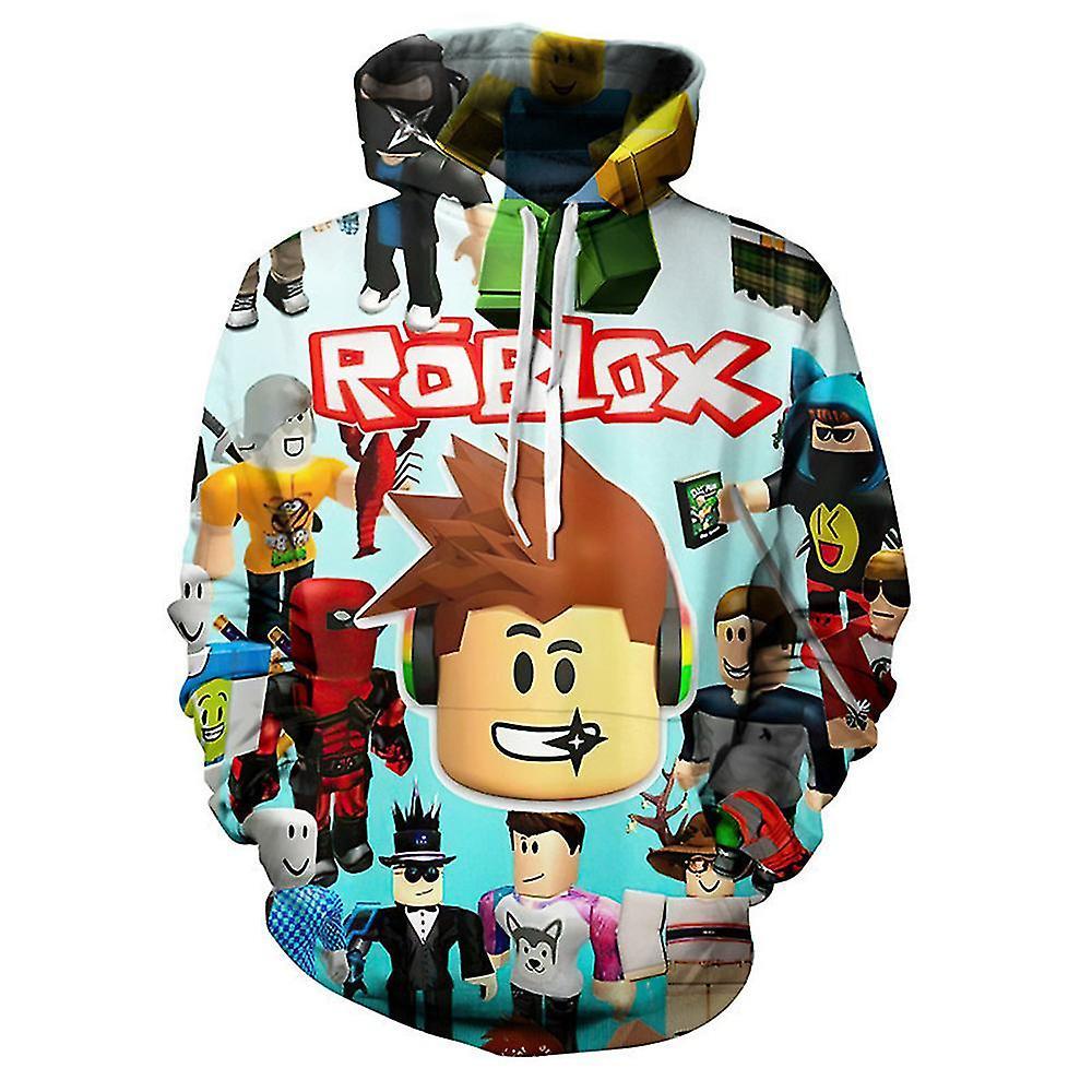 Meet Kids Boys Girls Roblox Gaming Sports Hoodies Sweatshirt Hooded Pullover Tops 5-10 Years D 9-10 Years