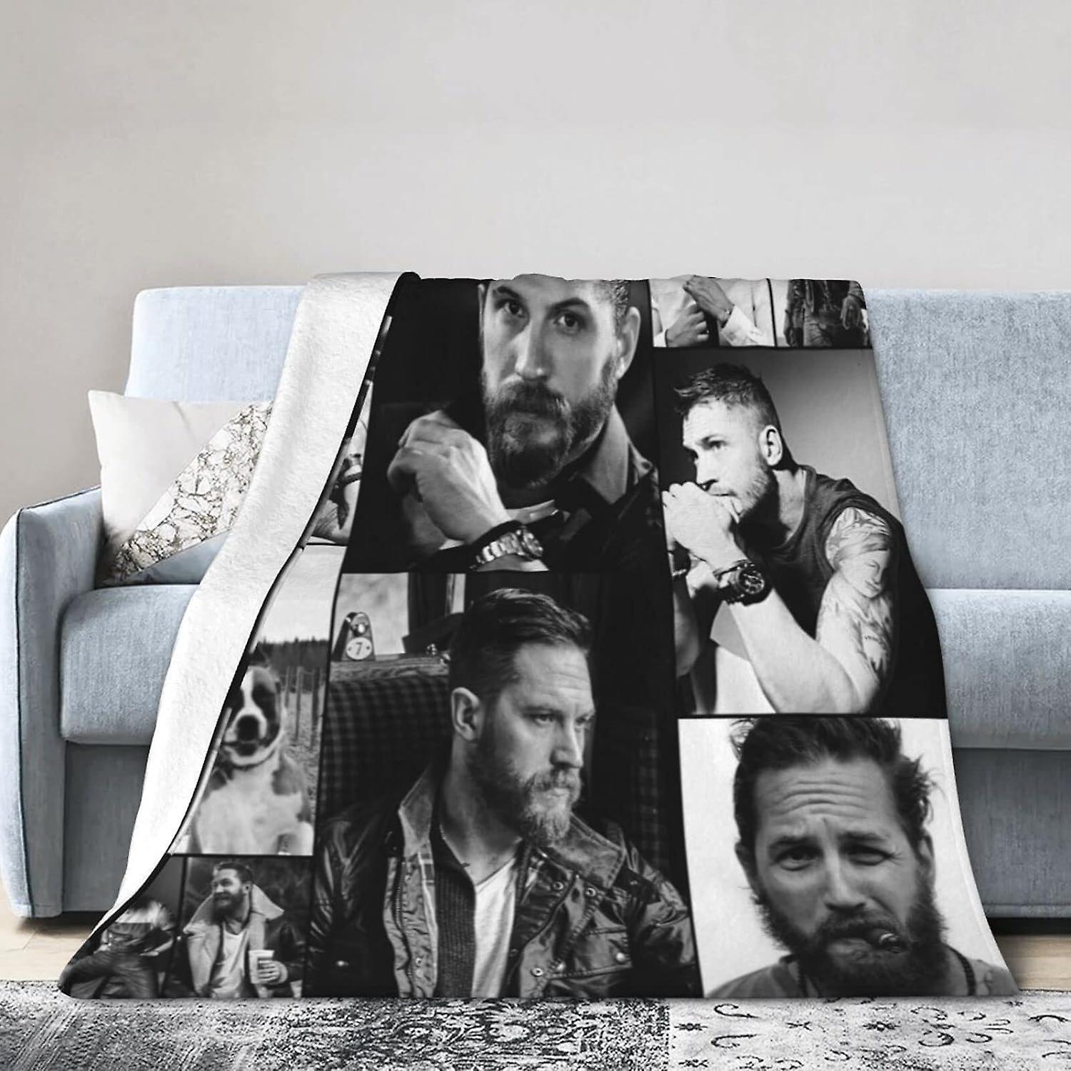 Kerota Super Soft Lightweight Cozy Luxury Flannel Bed Blanket, Tom Actor Hardy Fluffy Plush Couch Blanket Throw 50x40in 125x100cm