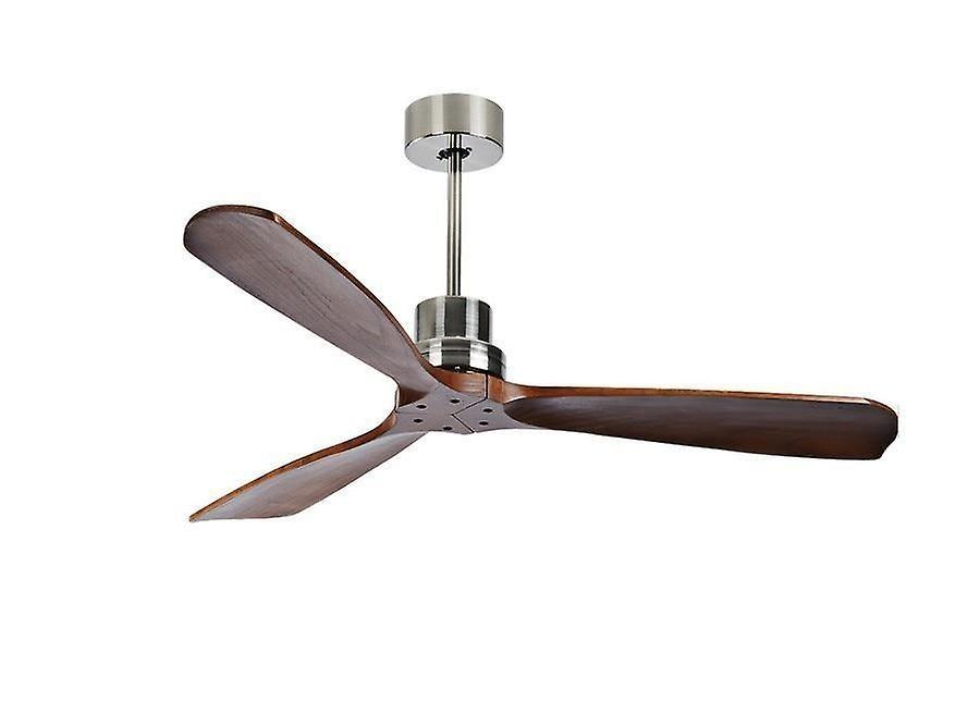 Slowmoose Wooden Ceiling Fans With Remote Control For Home/bedroom/living Room Nickel and brown 42 inch 110V