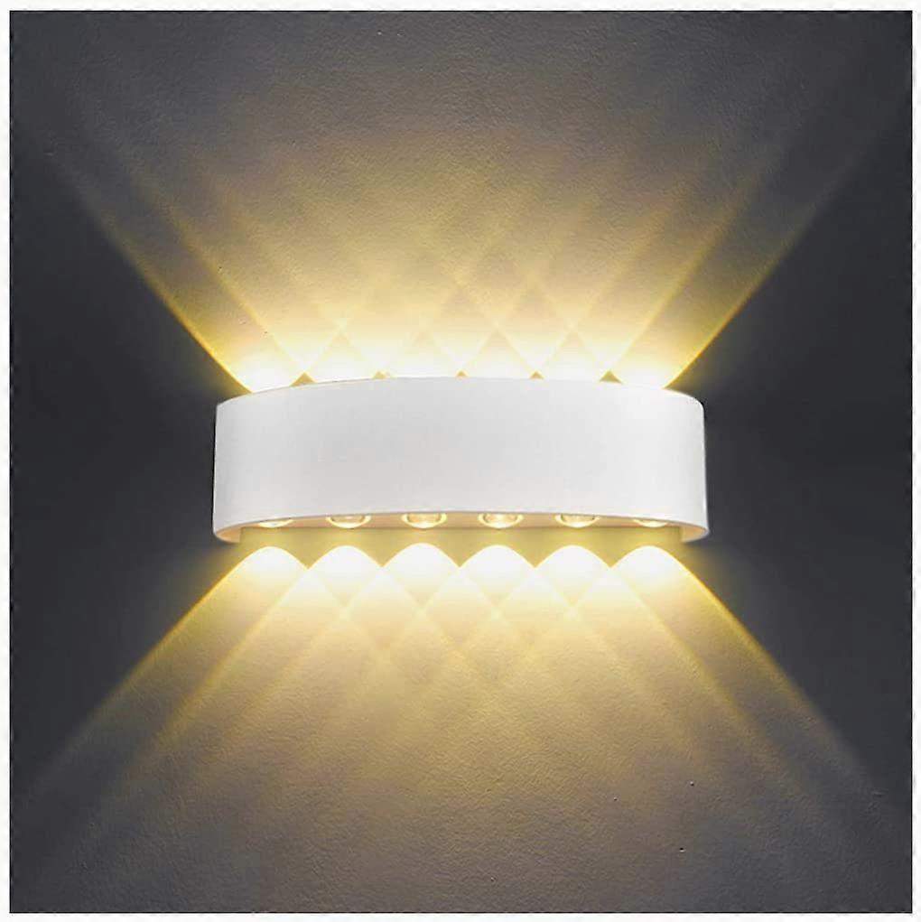 Wonderful LED Indoor Wall Light 12W White Modern Wall Light, IP65 Waterproof Aluminum Outdoor Wall Lights, Up Down Spot Lamp For Living Room Bedroo..