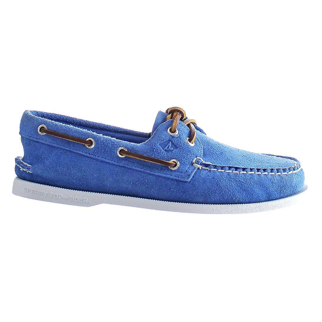 Sperry A/0 2-Eye Lace-Up Blue Smooth Leather Mens Shoes STS24215 UK 9.5 EU 44 US 10.5