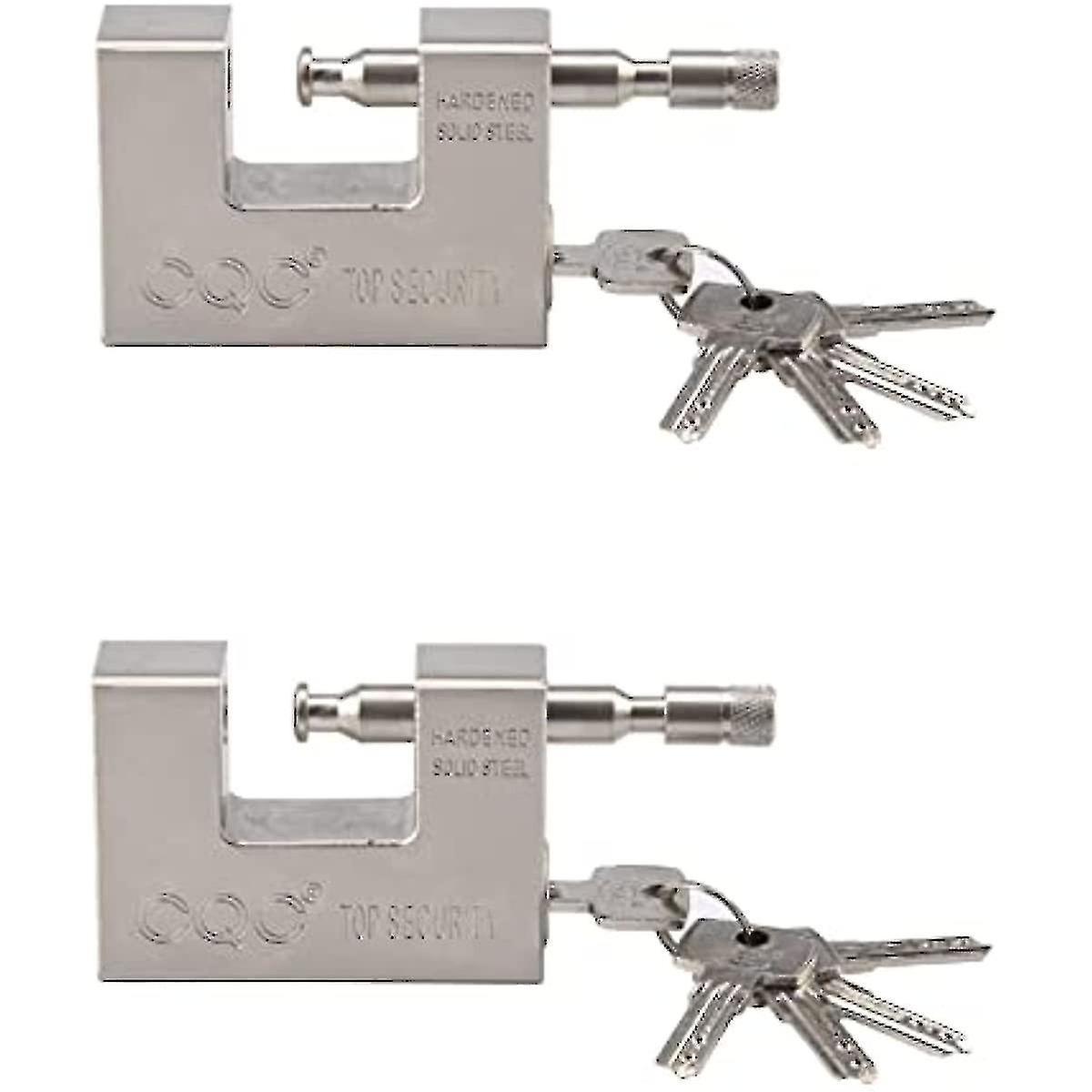 Unbrand Allright 2pcs 104mm Padlock Heavy Duty Container Padlock High Security Door Lock With 10 Keys Solid Steel Hardware Integral Lock For Garage...