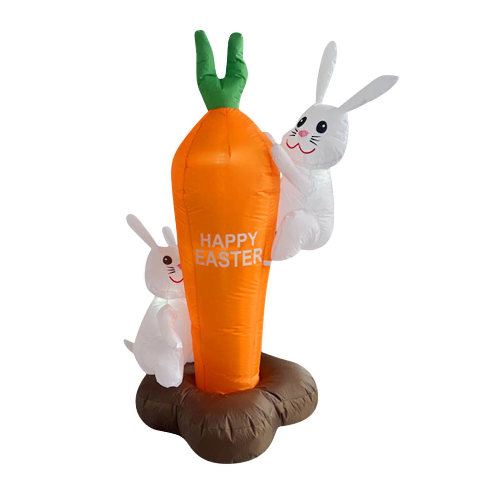 Taishh 1.8m Easter Inflatable Rabbit Outdoor Inflatable Model Led Lamp Festival Layout White