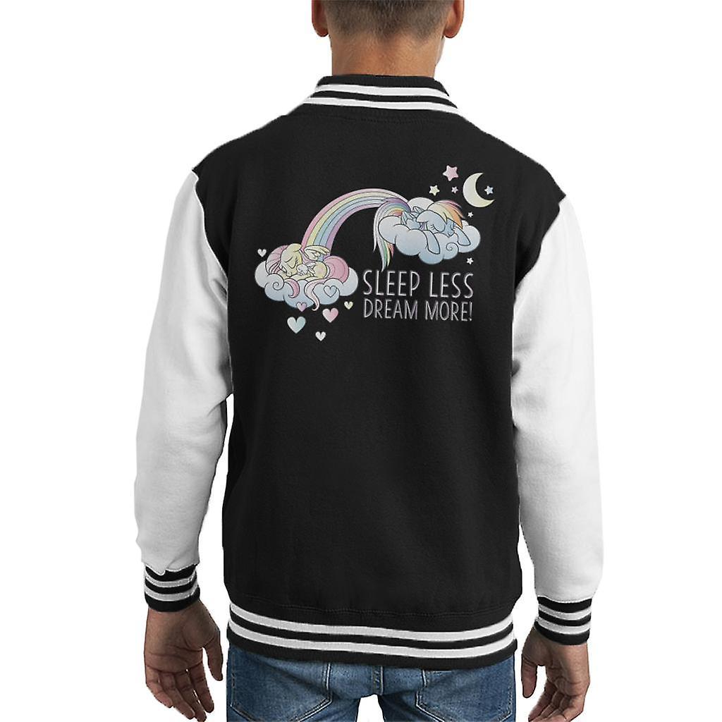 My Little Pony Sleeps Less Dream More Kid's Varsity Jacket Black/White X-Small (3-4 yrs)