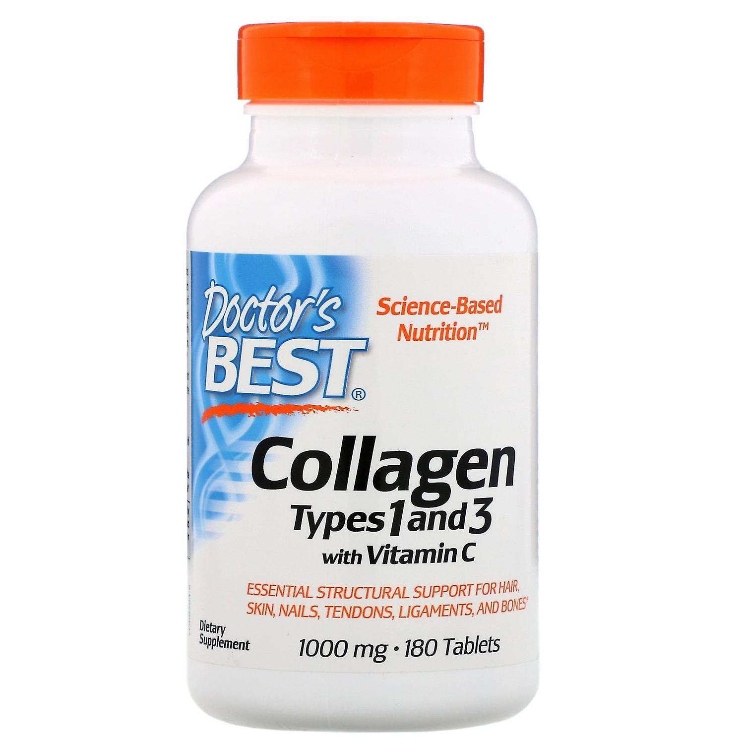 Doctor's Best, Collagen Types 1 and 3 with Vitamin C, 1,000 mg, 180 Tablets