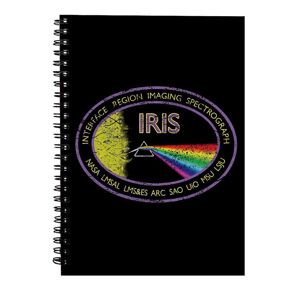 NASA IRIS Mission Logo Distressed Spiral Notebook Black 15 x 21 cm