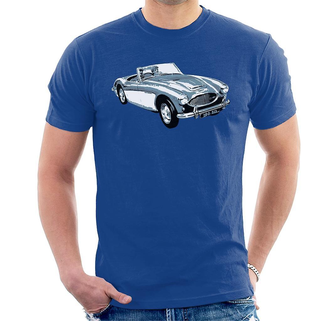 Austin Healey 100 Six British Motor Heritage Men's T-Shirt Royal Blue XX-Large