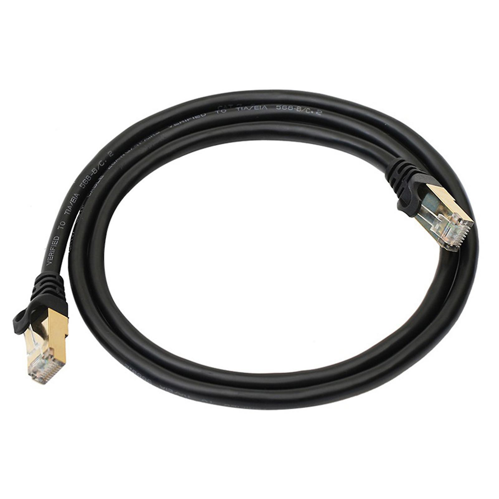 Fairnull Ethernet Cable Lan Ethernet Cable Driver-free Stable Output Network Transmission Flame Retardant RJ45 Cat8 10Gbps Lan Cable Black 3M