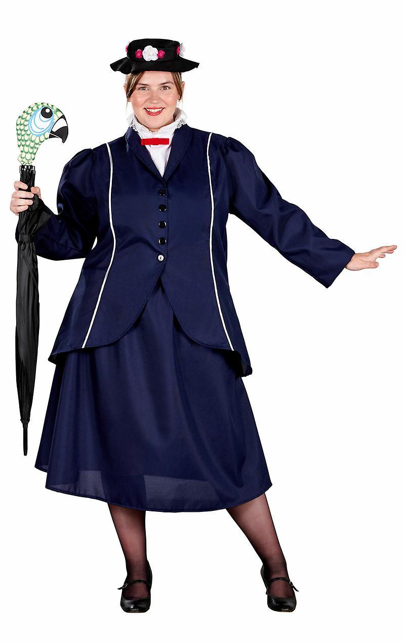 Orion Costumes Women's Magical Nanny Plus Size Movie Fancy Dress Costume Blue 4XL