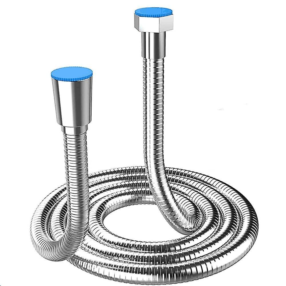 Augro Shower Hose 5m Extra Long Stainless Steel Shower Head Hoses, With Solid Brass Connector, Universal, Anti-burst, Chrome Finish.(500cm)