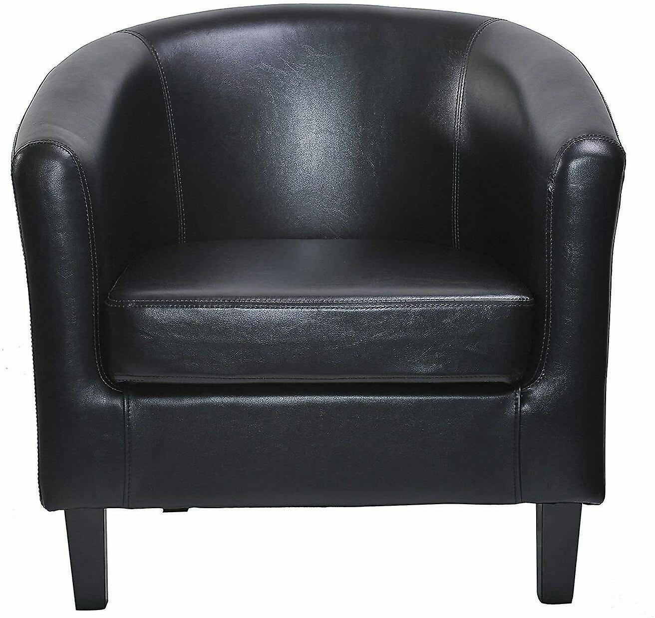 mcc direct Faux Leather Tub Chair BLACK