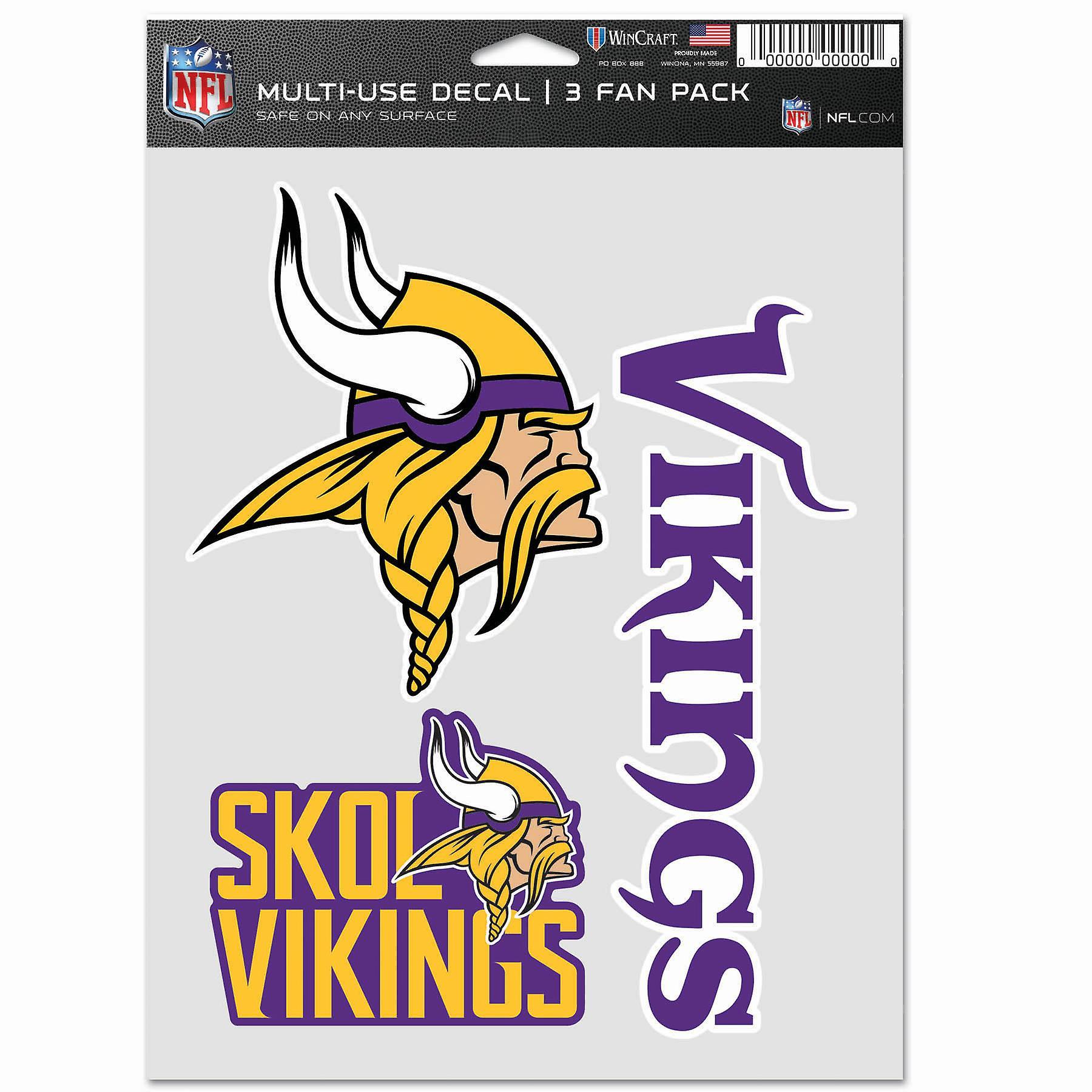 Wincraft NFL Sticker Multi-Use 3 Set 20x15cm - Minnesota Vikings