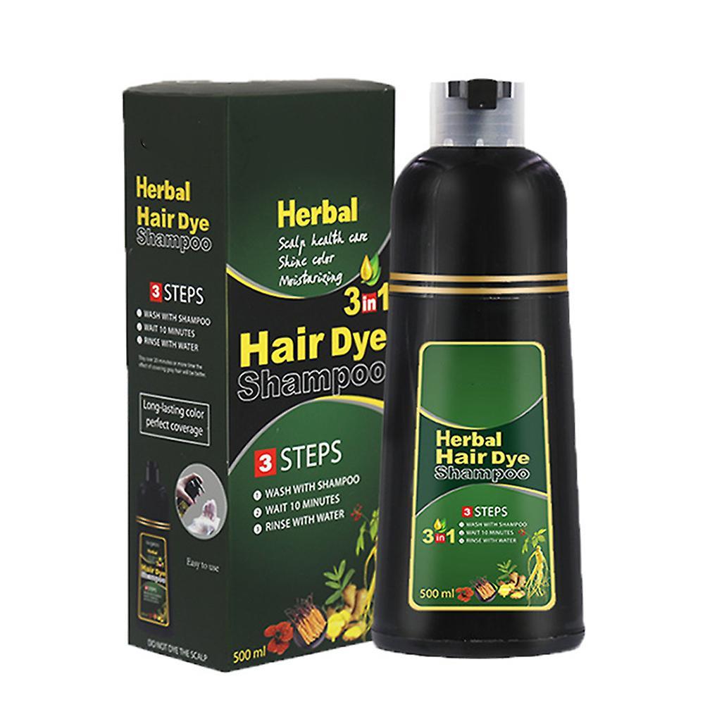 unbrand Herbal Hair Dye Shampoo Natural Non-Scalp Hair Care Multi-Color Hair Dye for Men and Women Black