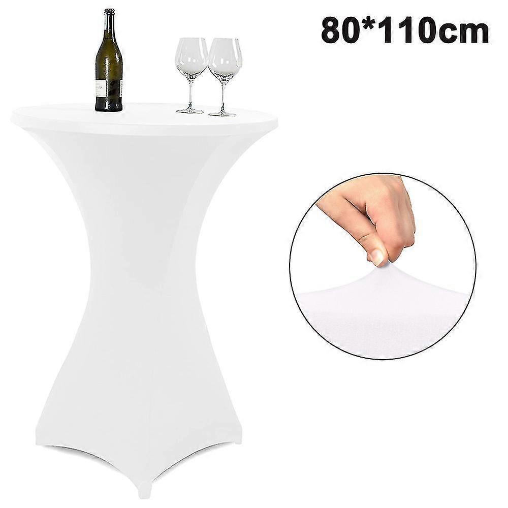 Aiducho Cocktail Round Spandex Table Cover Four-way Tight Fitted Stretch