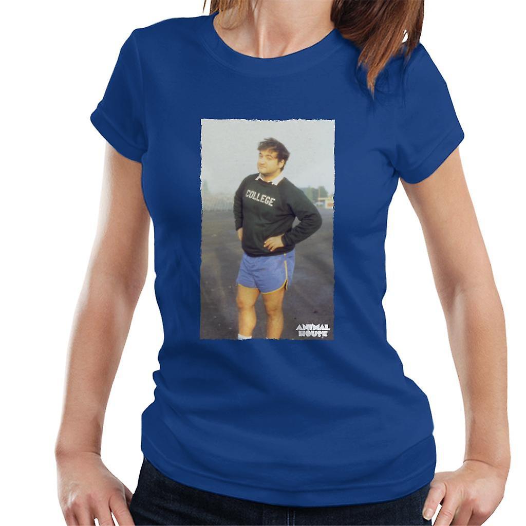 Animal House John Bluto Blutarsky Posing Women's T-Shirt Royal Blue Medium