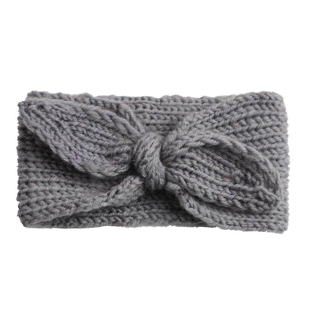 Slowmoose Baby Headband, Elastic Turban Hairband Bows bow gray