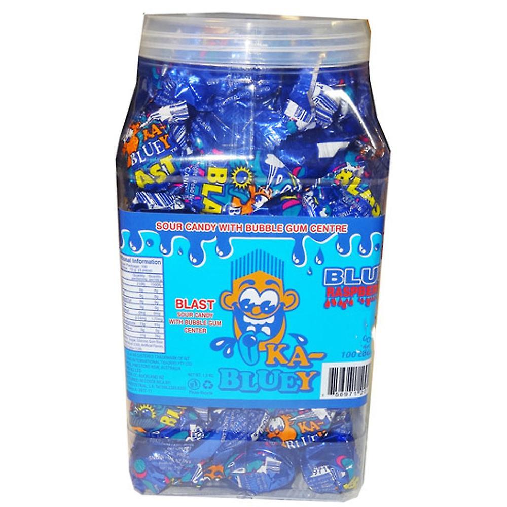 AIT Confectionery Ka Bluey Blast Jar Sour Candy with A Bubble Gum Centre Flavoured Candy 100pc