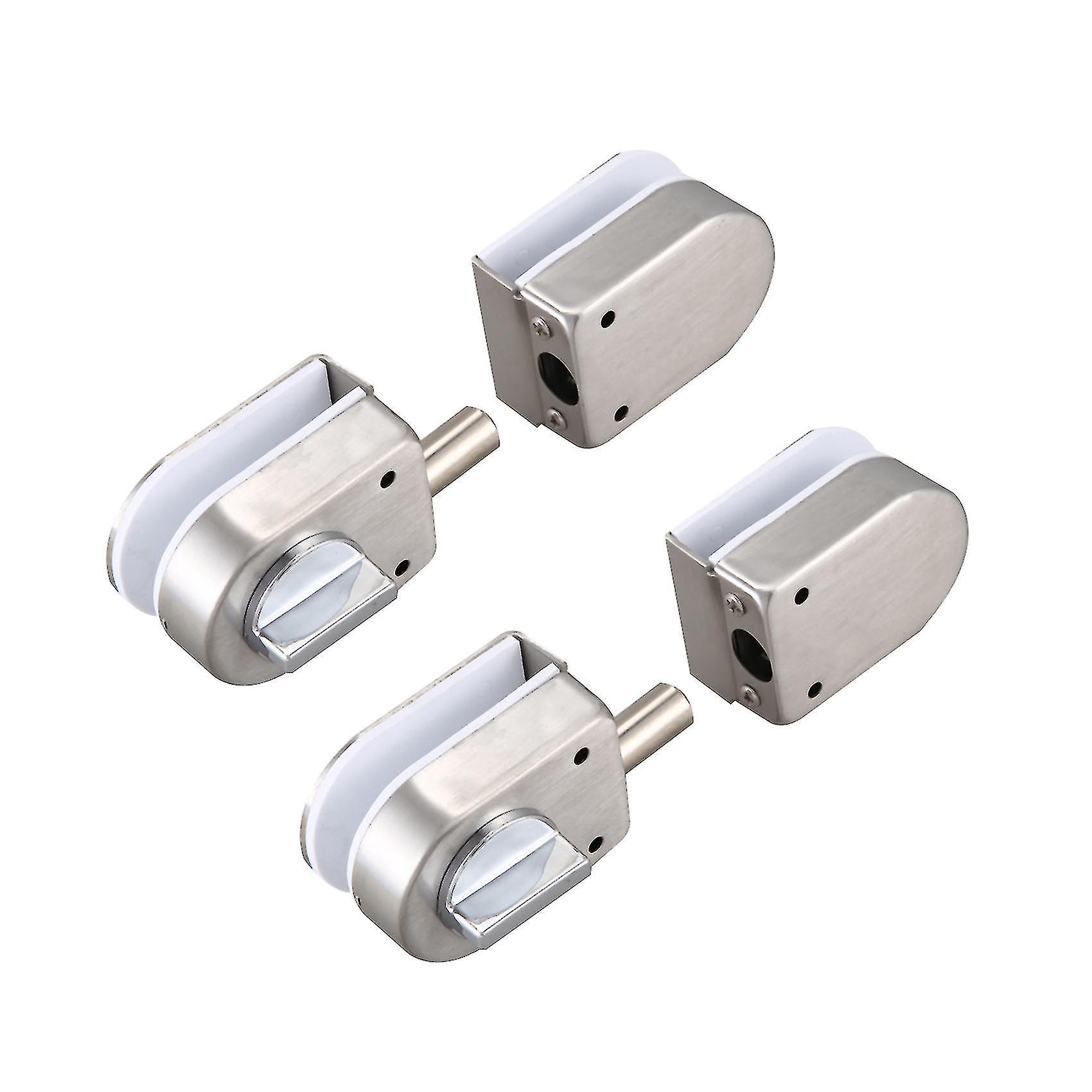 Leked 2x Stainless Steel,glass Door Latches Lock/bolt,138a ,without Drilling,compatible With Double Glass Door, Frame