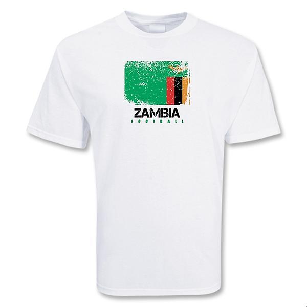 Gildan Zambia Football T-shirt White LW