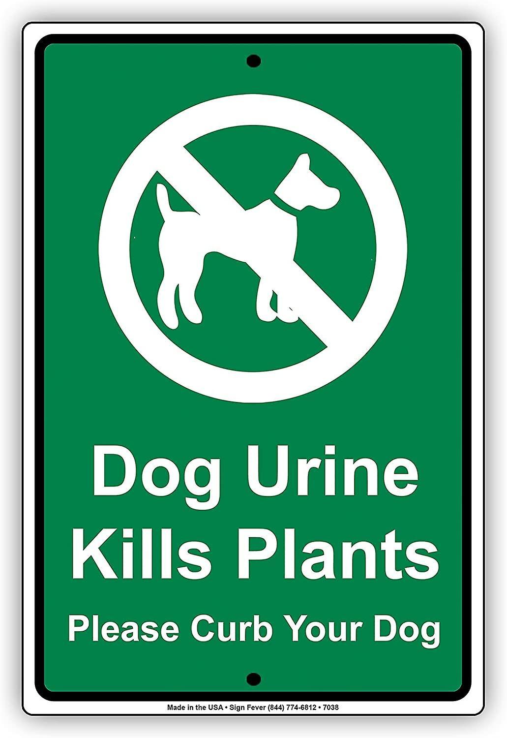 LINCMAN Dog Urine Kills Plants Please Curb Your Dog Aluminum Metal Sign 8"x12" Color A 12 x18