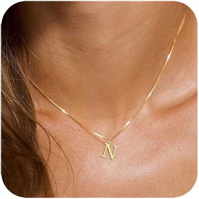 Maromalife Gold/silver Initial Necklace For Women Girls 14k Gold Plated Dainty Letter Necklace Tiny Silver Initial Pendant Name Necklace A-z Person...